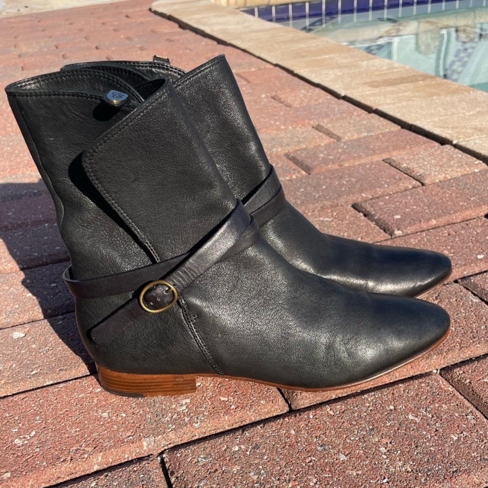 Chloe Black Leather Dakota Moto Boots Size 37